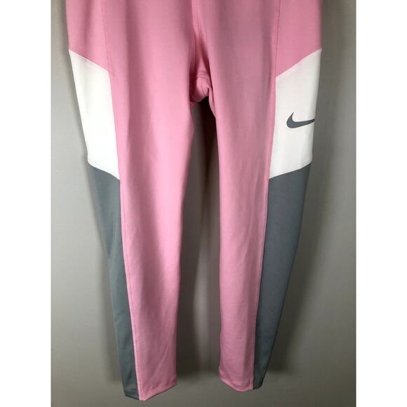 New Nike Tight Fit Dry Fit Girls Training Leggings Size S PInk - Picture 4 of 12